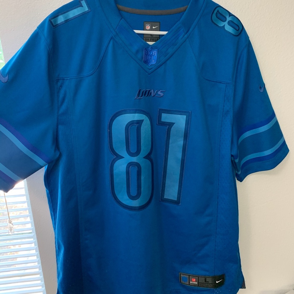 NIKE MENS L CALVIN JOHNSON LIONS JERSEY